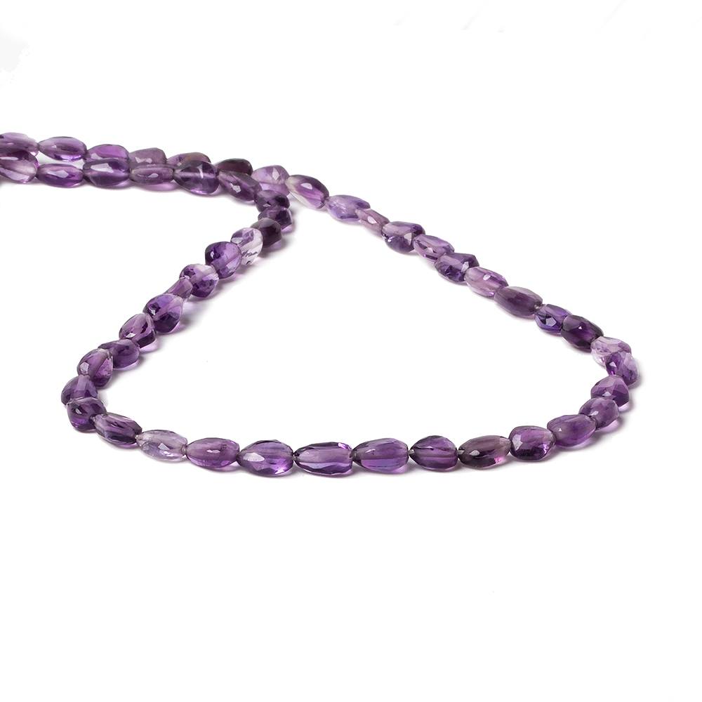 6x4-7x4mm Shaded Amethyst straight drilled plain pears 14 inch 55 beads - Beadsofcambay.com