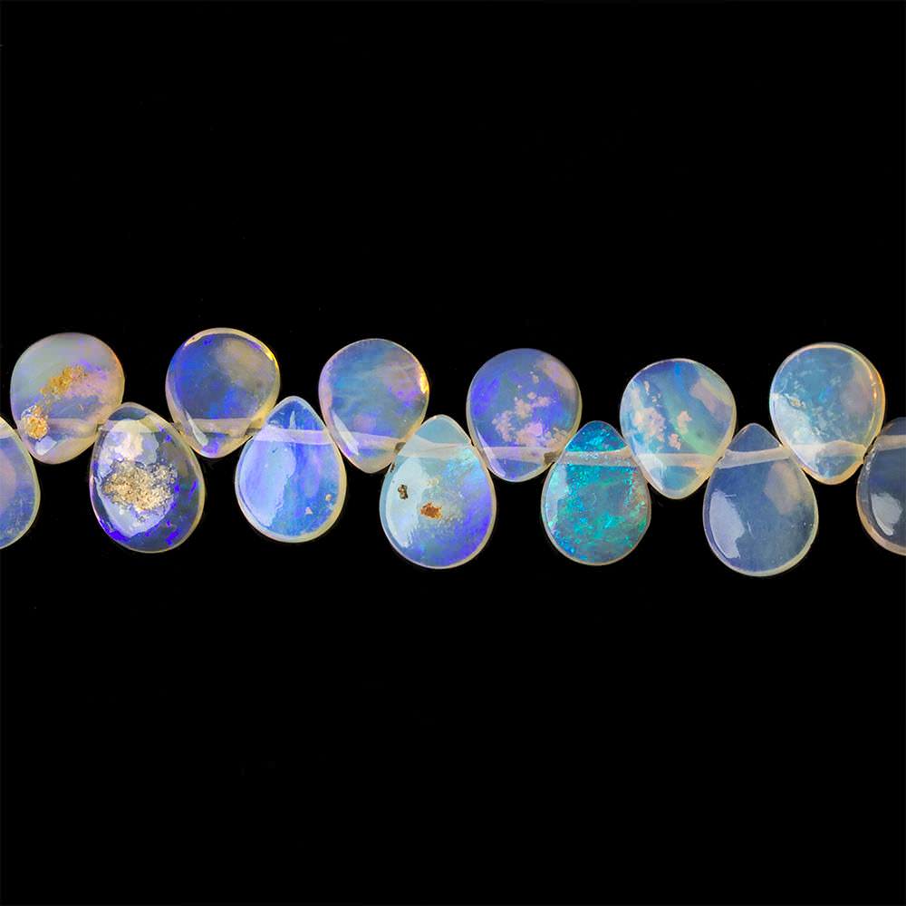 6x4-7x5mm Ethiopian Opal Plain Pear beads 8 inch 62 beads - Beadsofcambay.com