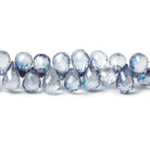 6x4-7x5mm Mystic Blue Topaz Tear Drop Briolette 8 inch 93 beads AAA - Beadsofcambay.com