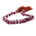 6x4-8.5x5mm Ruby Plain Tear Drops 8 inch 40 beads A - Beadsofcambay.com