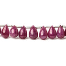 6x4-8.5x5mm Ruby Plain Tear Drops 8 inch 40 beads A - Beadsofcambay.com