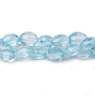 6x4-8.5x6.5mm Sky Blue Topaz checkerboard faceted oval beads 16 inch 52 pieces AAA - Beadsofcambay.com