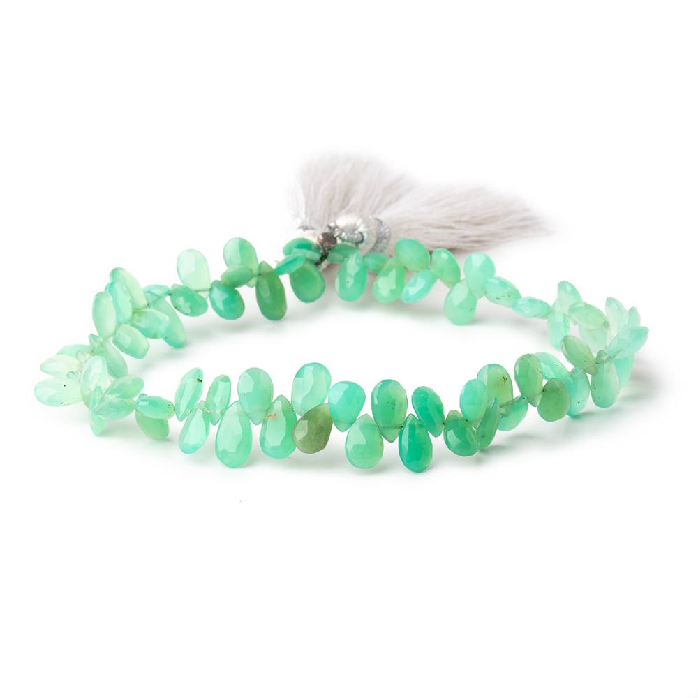 6x4-8x4mm Chrysoprase Faceted Pear Beads 7.5 inch 75 pieces - Beadsofcambay.com