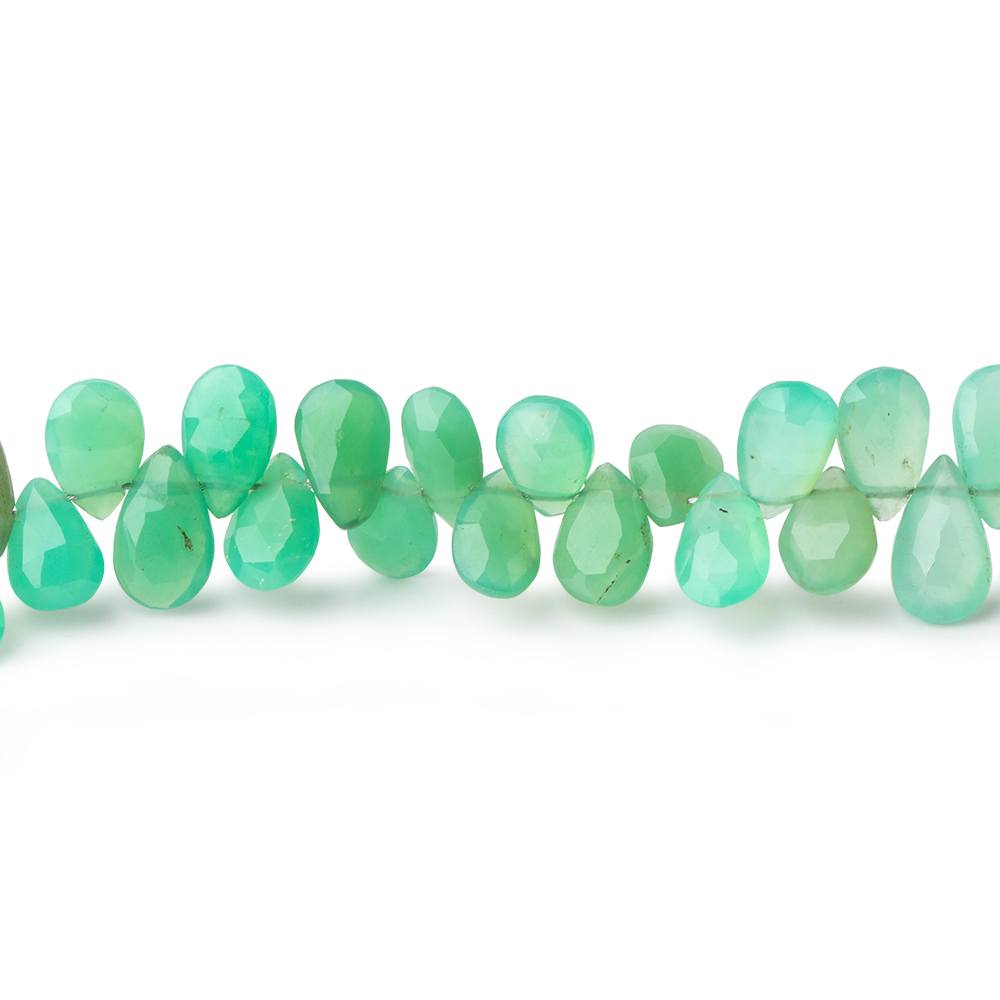 6x4-8x4mm Chrysoprase Faceted Pear Beads 7.5 inch 75 pieces - Beadsofcambay.com