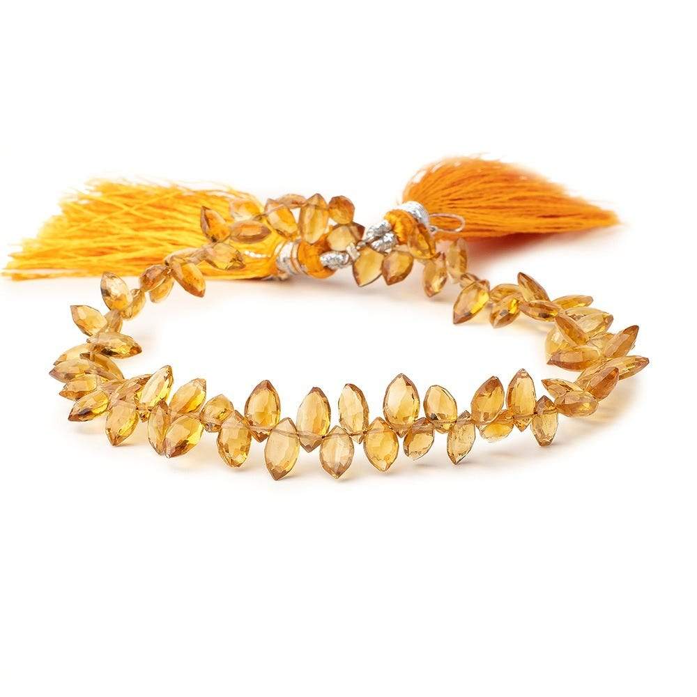 6x4-8x4mm Madeira Citrine Faceted Marquise Beads 8.5 inch 75 pieces - Beadsofcambay.com