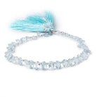 6x4-8x5mm Aquamarine Top Drilled Faceted Ovals 8.5 inch 40 Beads - Beadsofcambay.com