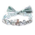 6x4-8x5mm Moss Aquamarine Top Drilled Faceted Points 7 inch 66 Beads - Beadsofcambay.com