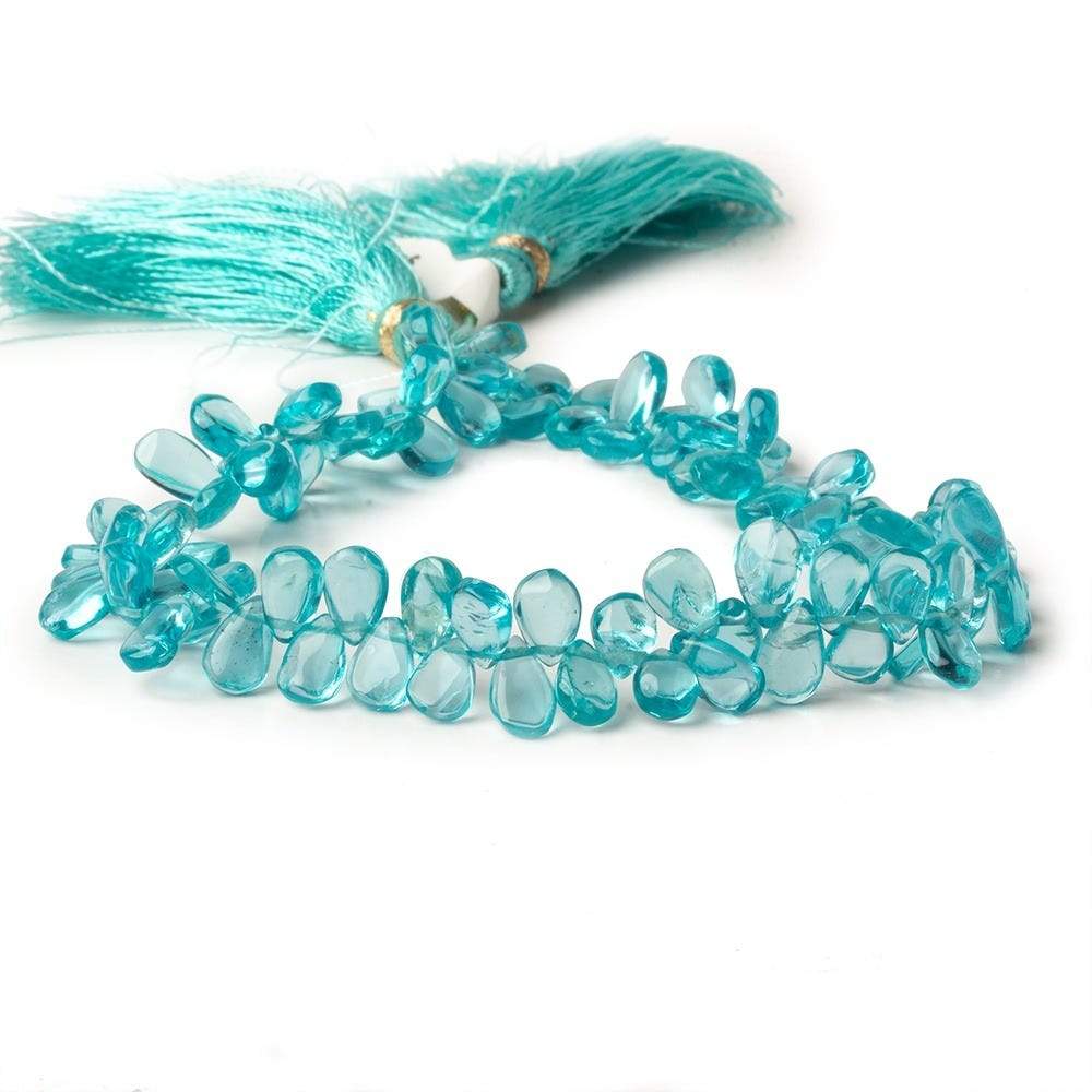 6x4-8x5mm Pool Blue Apatite Plain Pear Beads 9 inch 86 pieces - Beadsofcambay.com