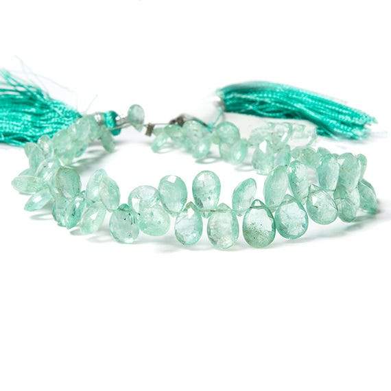 6x4-9x5mm Colombian Emerald Faceted Pears 7.75 inch 68 beads AAA - Beadsofcambay.com