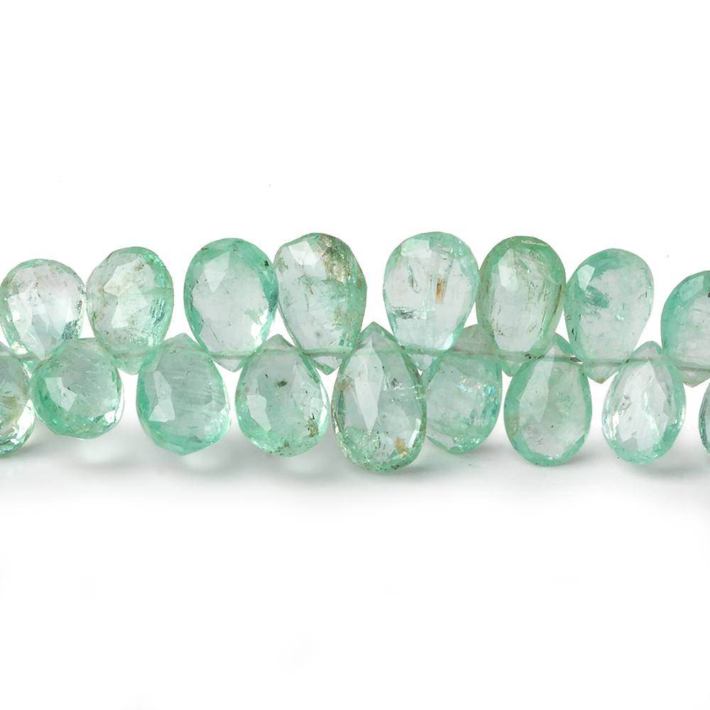 6x4-9x5mm Colombian Emerald Faceted Pears 7.75 inch 68 beads AAA - Beadsofcambay.com
