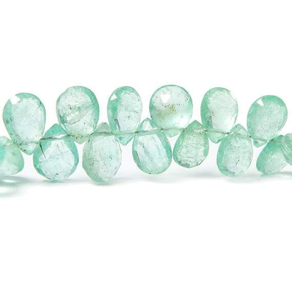 6x4-9x5mm Colombian Emerald Faceted Pears 7.75 inch 68 beads AAA - Beadsofcambay.com