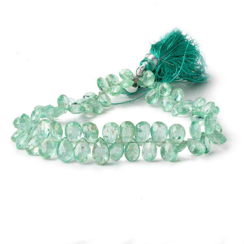 6x4-9x5mm Colombian Emerald Faceted Pears 7.75 inch 68 beads AAA - Beadsofcambay.com