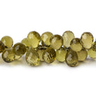 6x4-9x6mm Olive Quartz Faceted Teardrop Beads 8.5 inch 95 pieces AAA - Beadsofcambay.com