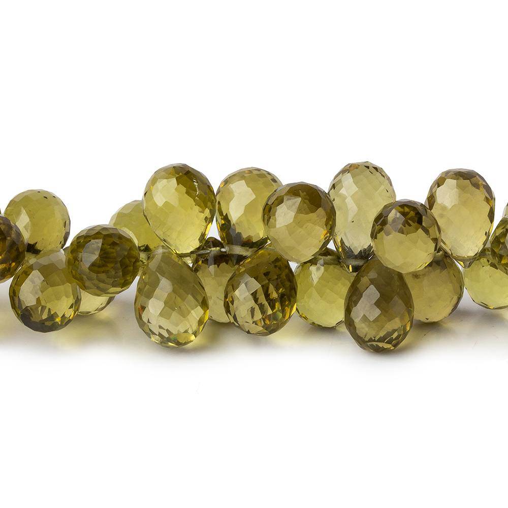 6x4-9x6mm Olive Quartz Faceted Teardrop Beads 8.5 inch 95 pieces AAA - Beadsofcambay.com