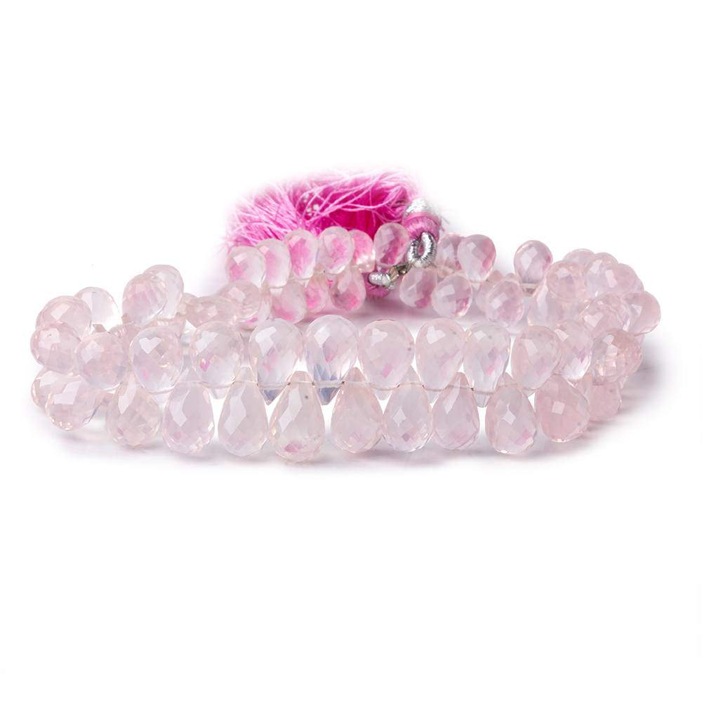 6x4-9x6mm Rose Quartz Faceted Tear Drop Beads 8 inch 80 pieces AAA - Beadsofcambay.com