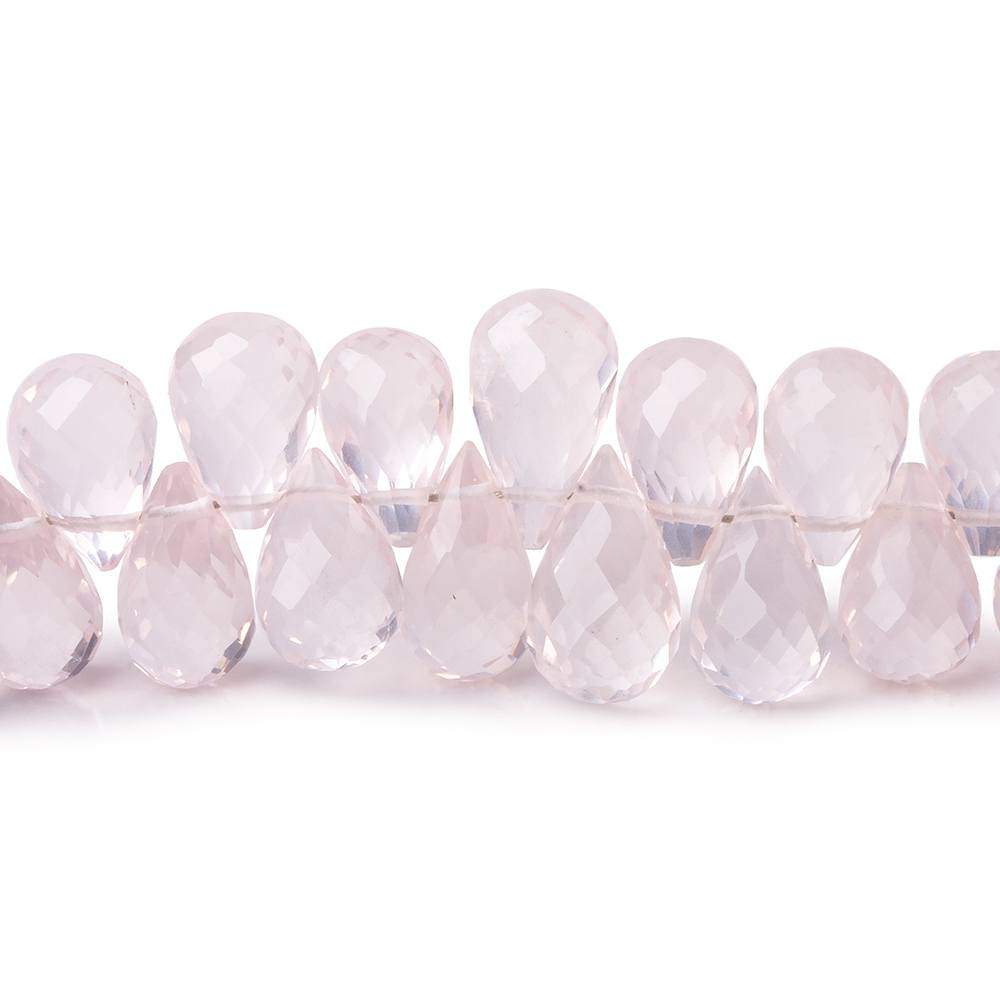6x4-9x6mm Rose Quartz Faceted Tear Drop Beads 8 inch 80 pieces AAA - Beadsofcambay.com