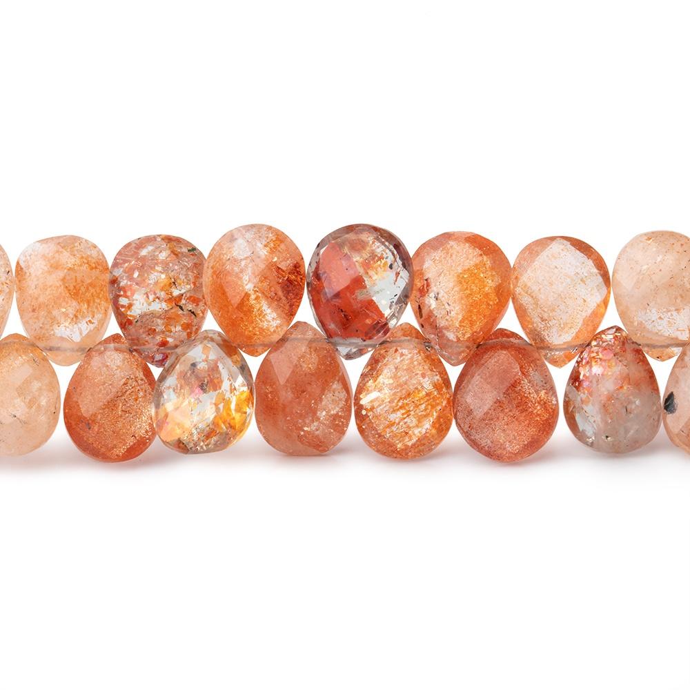 6x4-9x6mm Shaded Sunstone Faceted Pear Beads inch 58 pieces