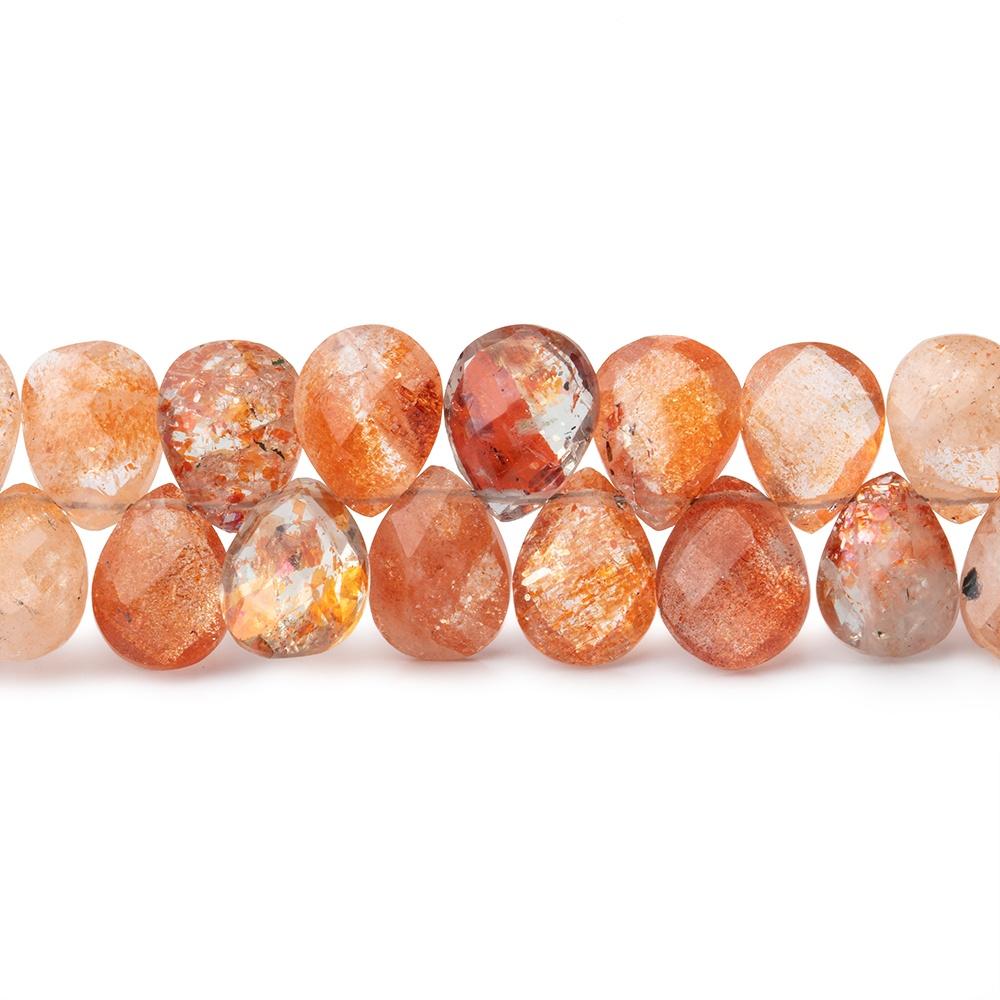 6x4-9x6mm Shaded Sunstone Faceted Pear Beads 7 inch 58 pieces - Beadsofcambay.com