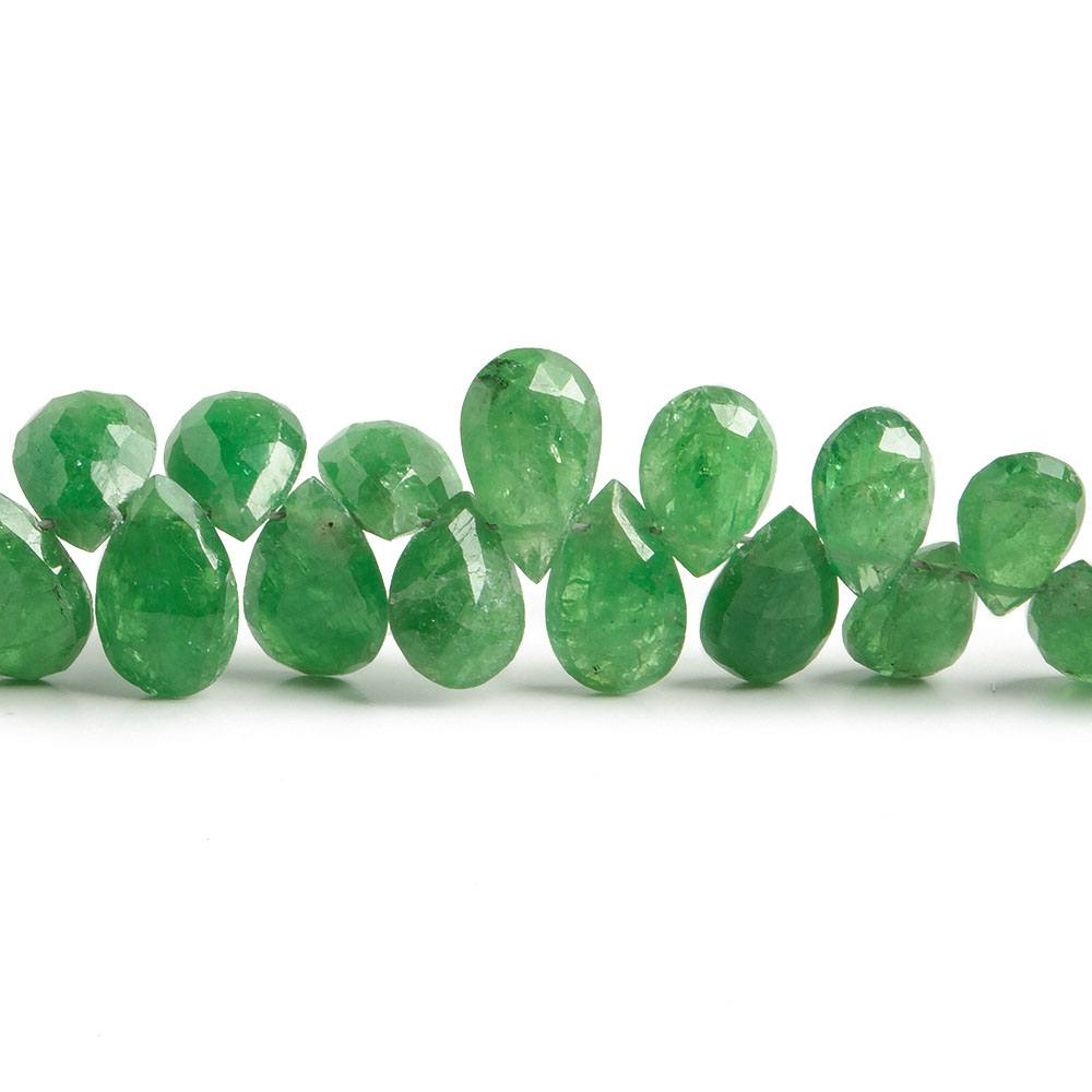6x4-9x6mm Tsavorite Garnet Pear Briolette 8 inch 72 pieces - Beadsofcambay.com