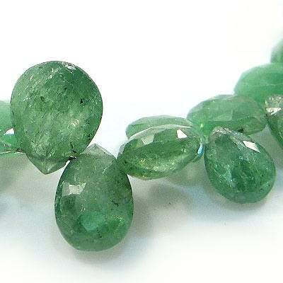 6x4-9x6mm Tsavorite Garnet Pear Briolette 8 inch 72 pieces - Beadsofcambay.com