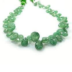 6x4-9x6mm Tsavorite Garnet Pear Briolette 8 inch 72 pieces - Beadsofcambay.com