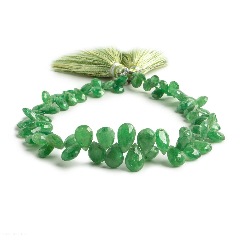 6x4-9x6mm Tsavorite Garnet Pear Briolette 8 inch 72 pieces - Beadsofcambay.com