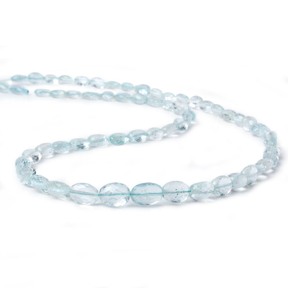 6x4-9x7mm Aquamarine micro faceted ovals 17 inch 63 beads AA - Beadsofcambay.com