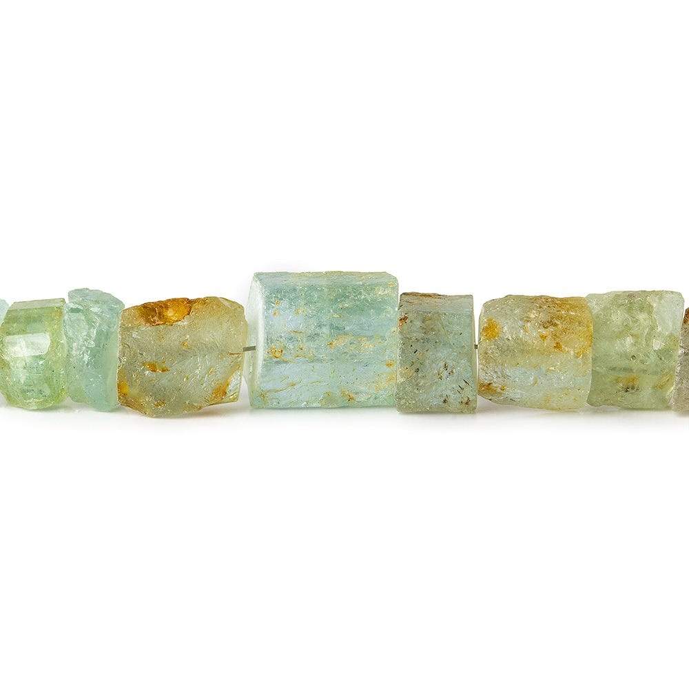 6x4-9x8mm Aquamarine Straight Drilled Natural Crystal Beads 7.5 inch 26 pcs - Beadsofcambay.com