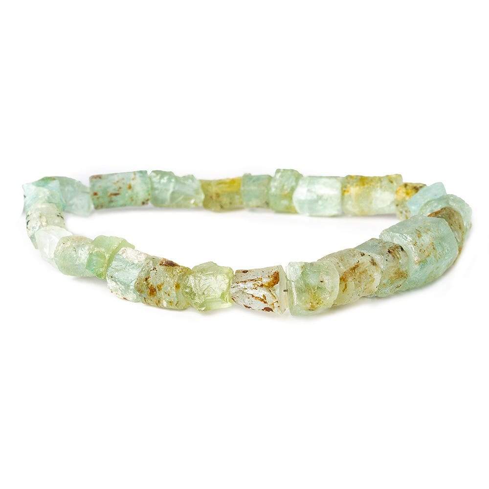 6x4-9x8mm Aquamarine Straight Drilled Natural Crystal Beads 7.5 inch 26 pcs - Beadsofcambay.com