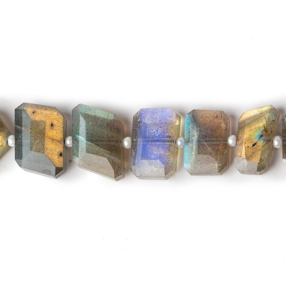6x4.5-15x8mm Labradorite Side Drilled Bevel Faceted Nuggets 16 inch 55 beads - Beadsofcambay.com