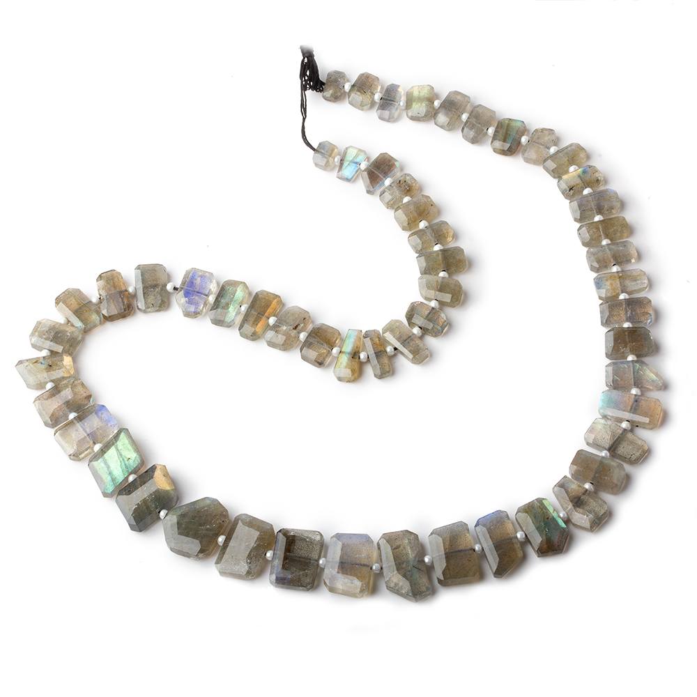 6x4.5-15x8mm Labradorite Side Drilled Bevel Faceted Nuggets 16 inch 55 beads - Beadsofcambay.com