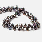 6x4.5-7x5mm Green Peacock Top Drill Oval Freshwater Pearls 16 inch 90 pieces - Beadsofcambay.com