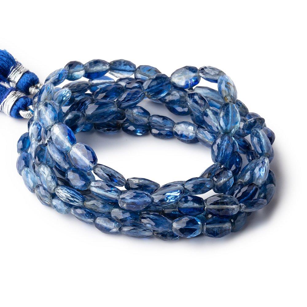 6x4.5-8.5x6mm Kyanite straight drilled faceted oval beads 17 inch 61 pieces - Beadsofcambay.com