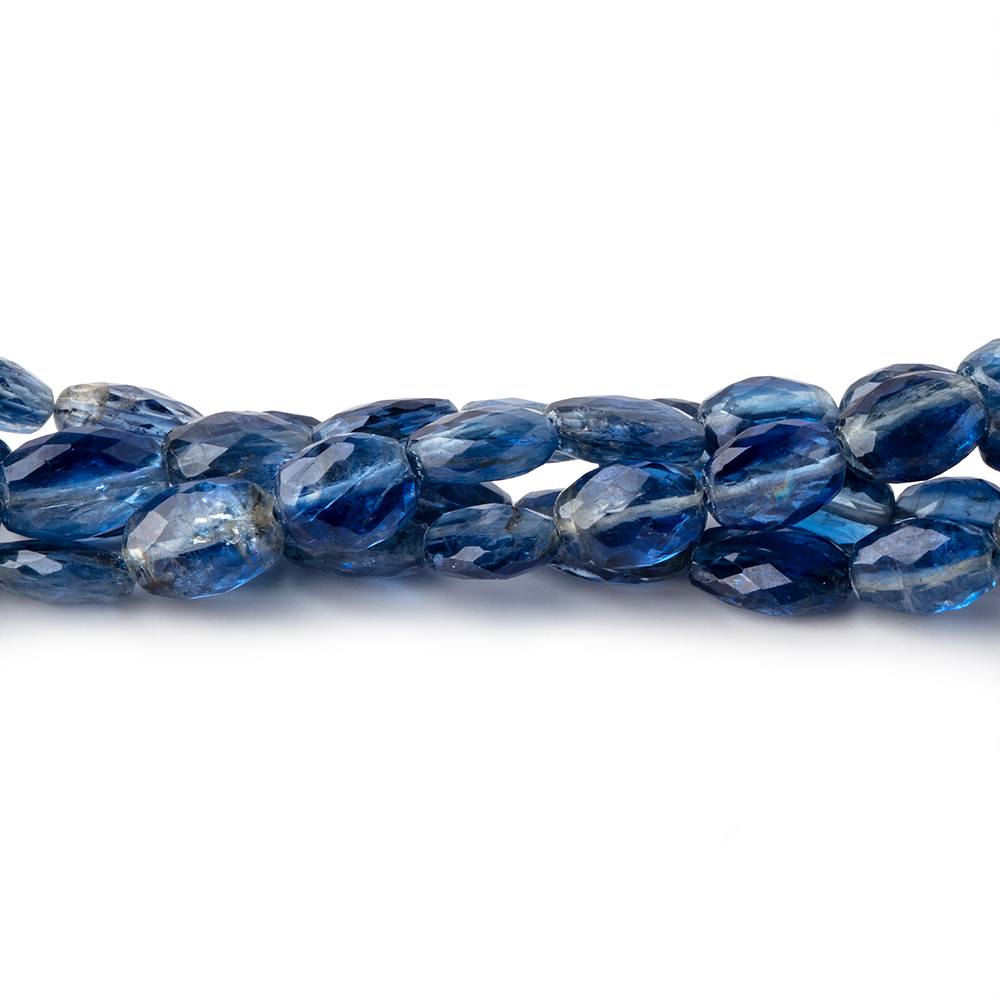 6x4.5-8.5x6mm Kyanite straight drilled faceted oval beads 17 inch 61 pieces - Beadsofcambay.com