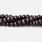 6x4mm Black Peacock Button Freshwater Pearls 15.5 inch 88 pieces - Beadsofcambay.com
