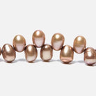 6x4mm Coffee Top Drilled Oval Freshwater Pearls 16 inch 78 pcs - Beadsofcambay.com