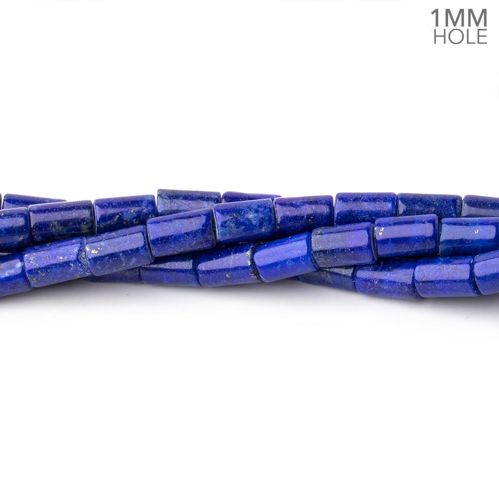 6x4mm Lapis Lazuli Plain Tube Beads 16 inch 65 pieces AA - Beadsofcambay.com