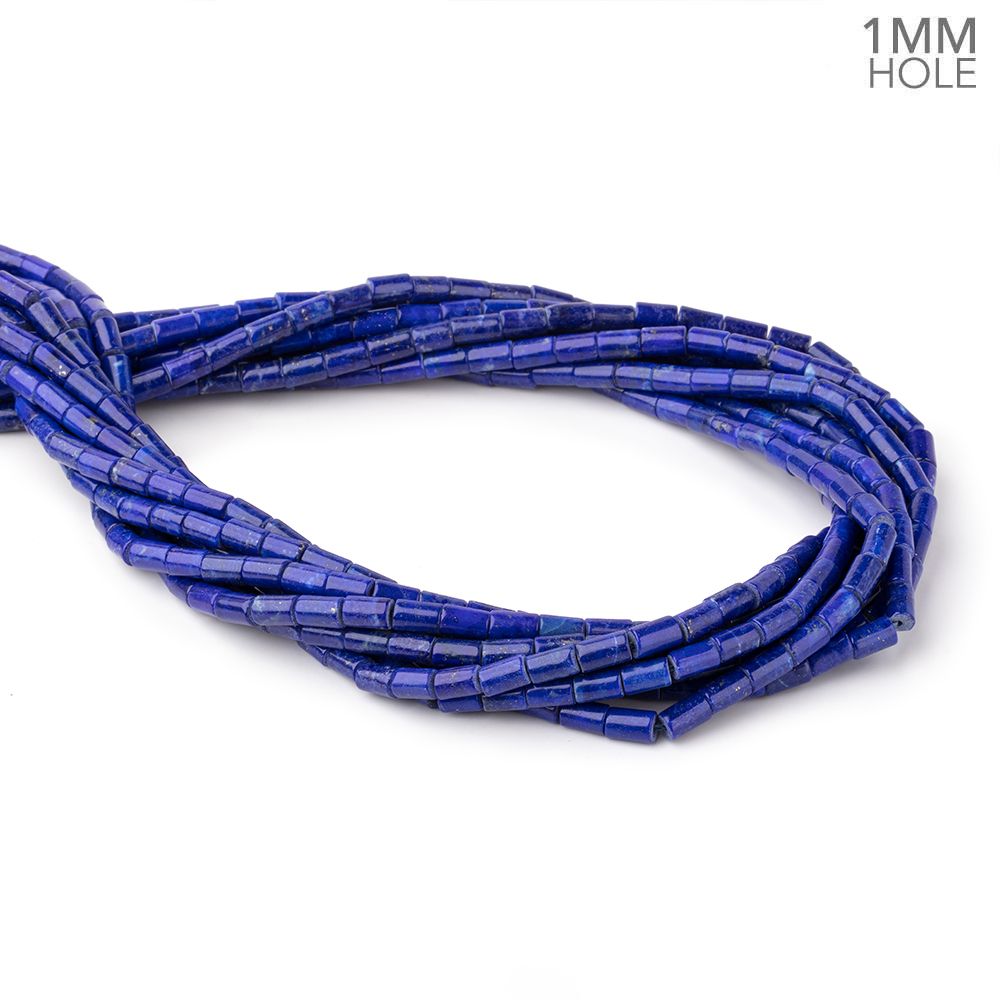 6x4mm Lapis Lazuli Plain Tube Beads 16 inch 65 pieces AA - Beadsofcambay.com