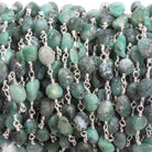 6x4mm Matte Emerald plain nugget Silver plated Chain by the foot 29 pieces - Beadsofcambay.com