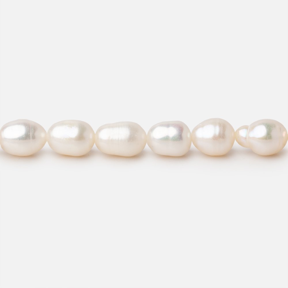 6x4mm Off White Ringed Oval Freshwater Pearl Beads 15 inch 58 Pieces - Beadsofcambay.com
