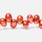 6x4mm Orange Top Drilled Oval Freshwater Pearls 16 inch 78 pcs - Beadsofcambay.com