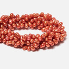 6x4mm Orange Top Drilled Oval Freshwater Pearls 16 inch 78 pcs - Beadsofcambay.com