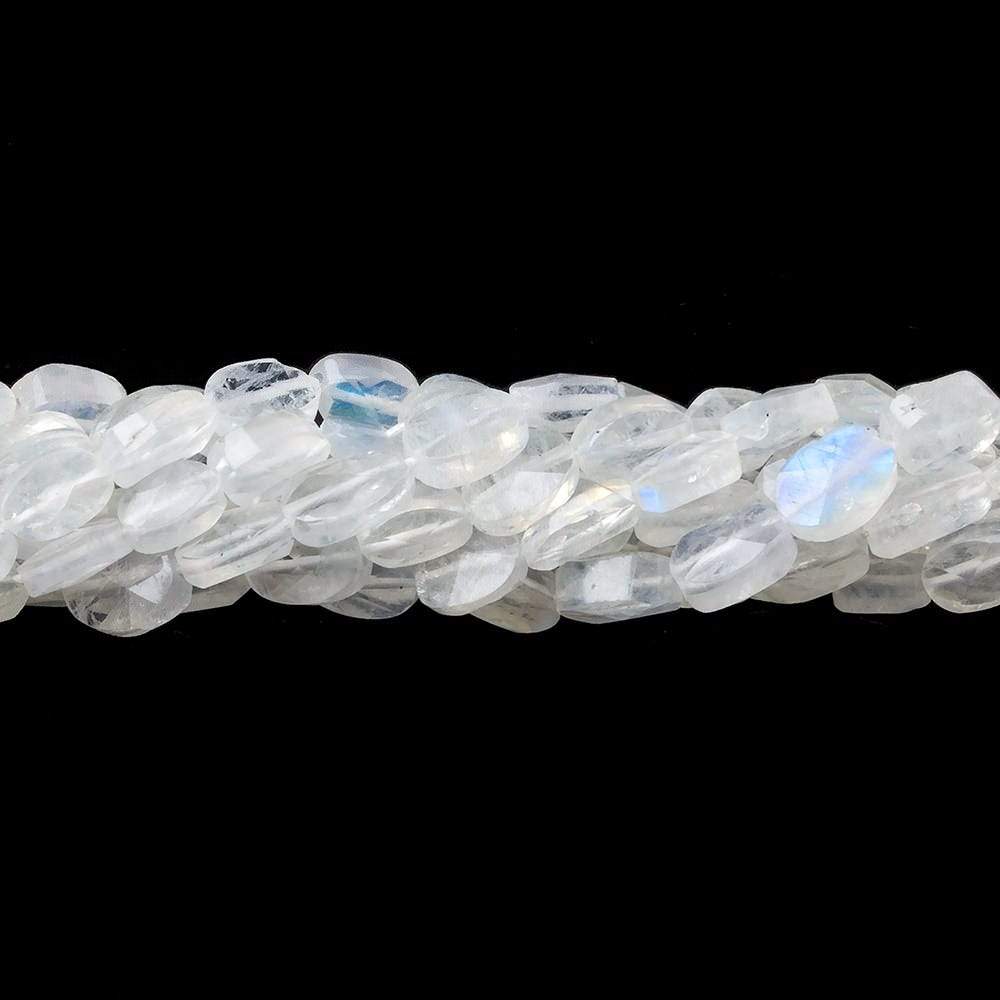 6x4x3-8x5x3mm Rainbow Moonstone Faceted Oval Beads 14 inches 53 beads - Beadsofcambay.com