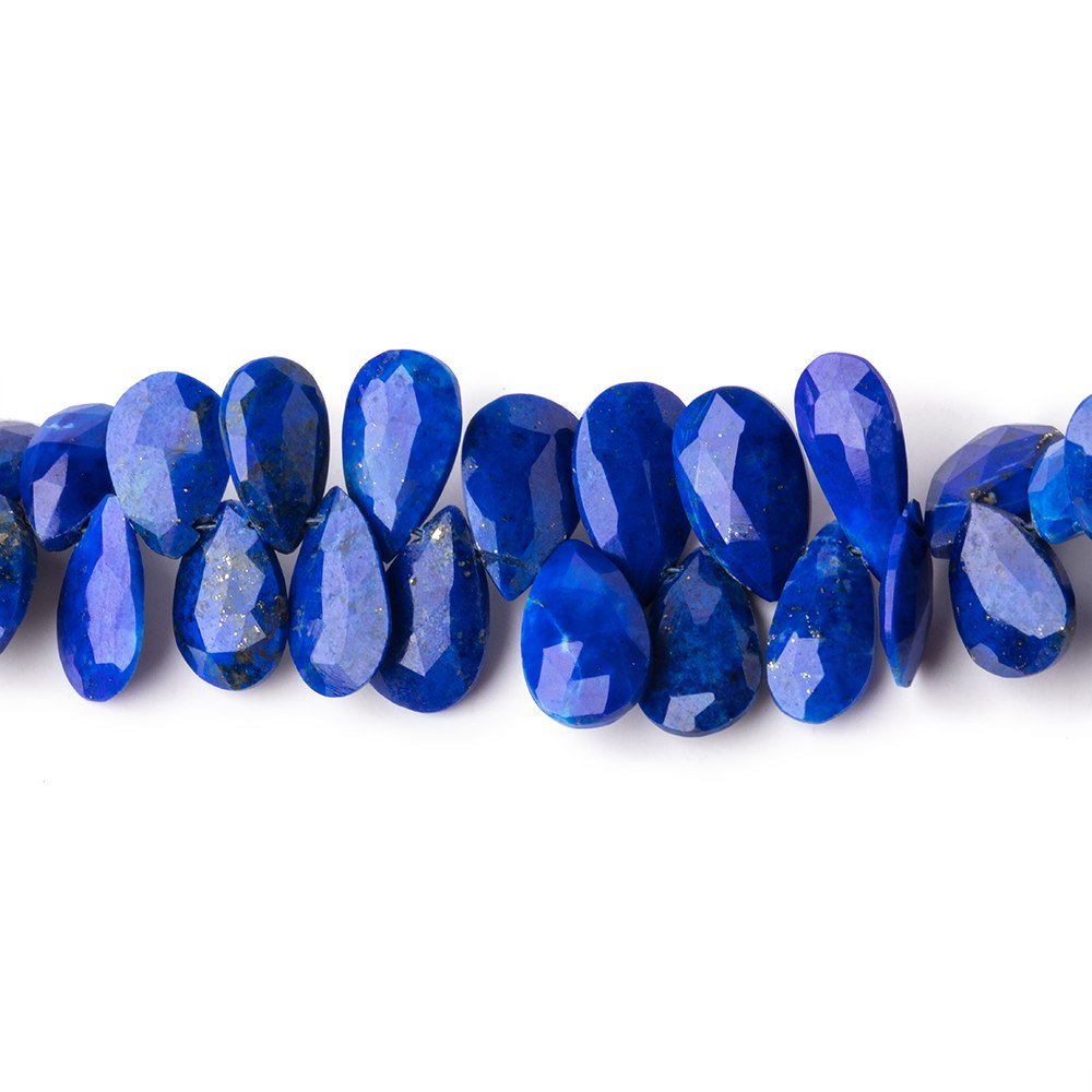 6x5-10x6mm Lapis Lazuli Faceted Pear Beads 7 inch 72 pieces - Beadsofcambay.com