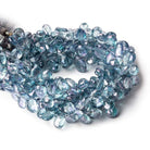 6x5-10x6mm Mystic Blue Topaz faceted pear beads 8 inch 63 pieces - Beadsofcambay.com