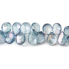 6x5-10x6mm Mystic Blue Topaz faceted pear beads 8 inch 63 pieces - Beadsofcambay.com