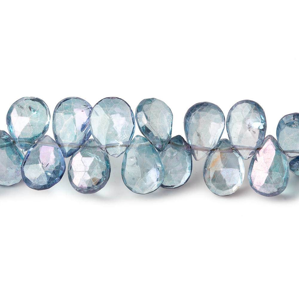 6x5-10x6mm Mystic Blue Topaz faceted pear beads 8 inch 63 pieces - Beadsofcambay.com