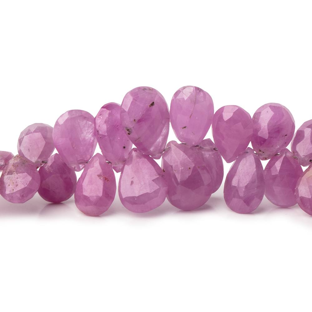 6x5-10x7mm Burma Ruby Faceted Pear Beads 8 inch 76 pieces AA - Beadsofcambay.com