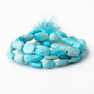 6x5-10x7mm Sleeping Beauty Turquoise Faceted Nugget Beads 15 inch 42 pieces - Beadsofcambay.com