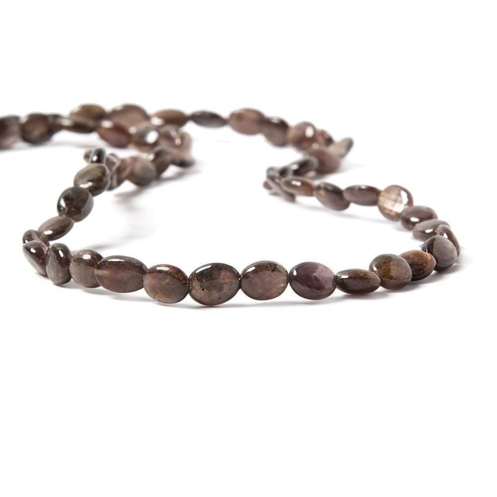 6x5-10x8mm Chocolate Sapphire plain oval beads 19 inches 62 pieces AAA - Beadsofcambay.com